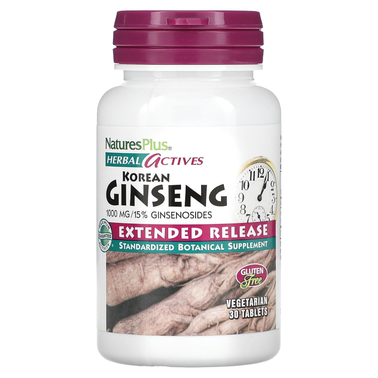 NaturesPlus
Herbal Actives, Korean Ginseng, Extended Release, 1,000 mg, 30 Vegetarian Tablets
