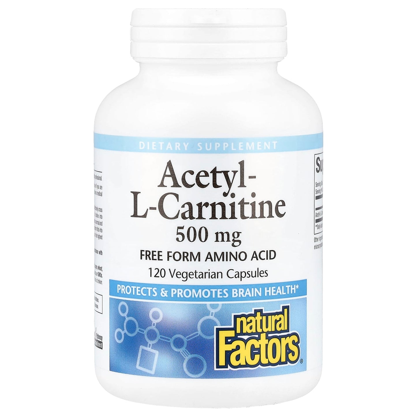 Natural Factors
Acetyl-L-Carnitine, 500 mg, 120 Vegetarian Capsules
