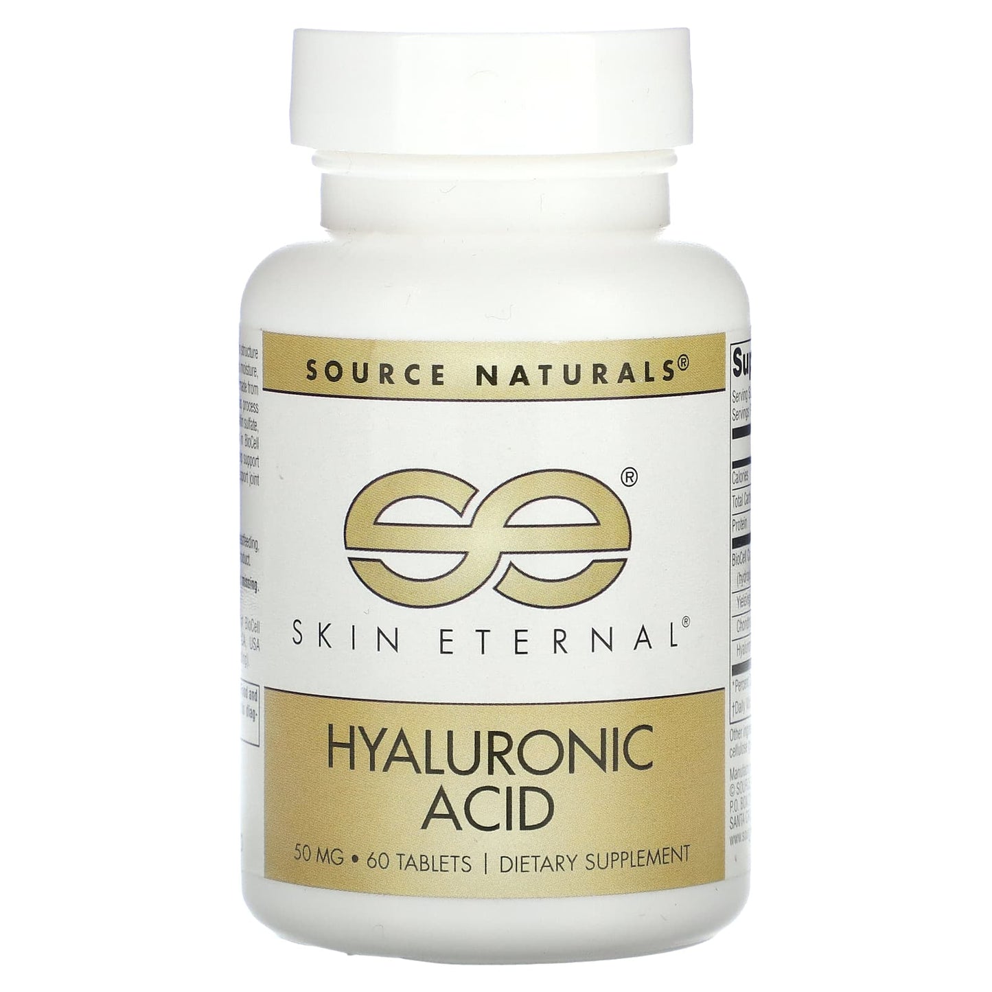 Pre-Order | Arrives in 5–10 Days – Source Naturals
Skin Eternal, Hyaluronic Acid, 50 mg, 60 Tablets