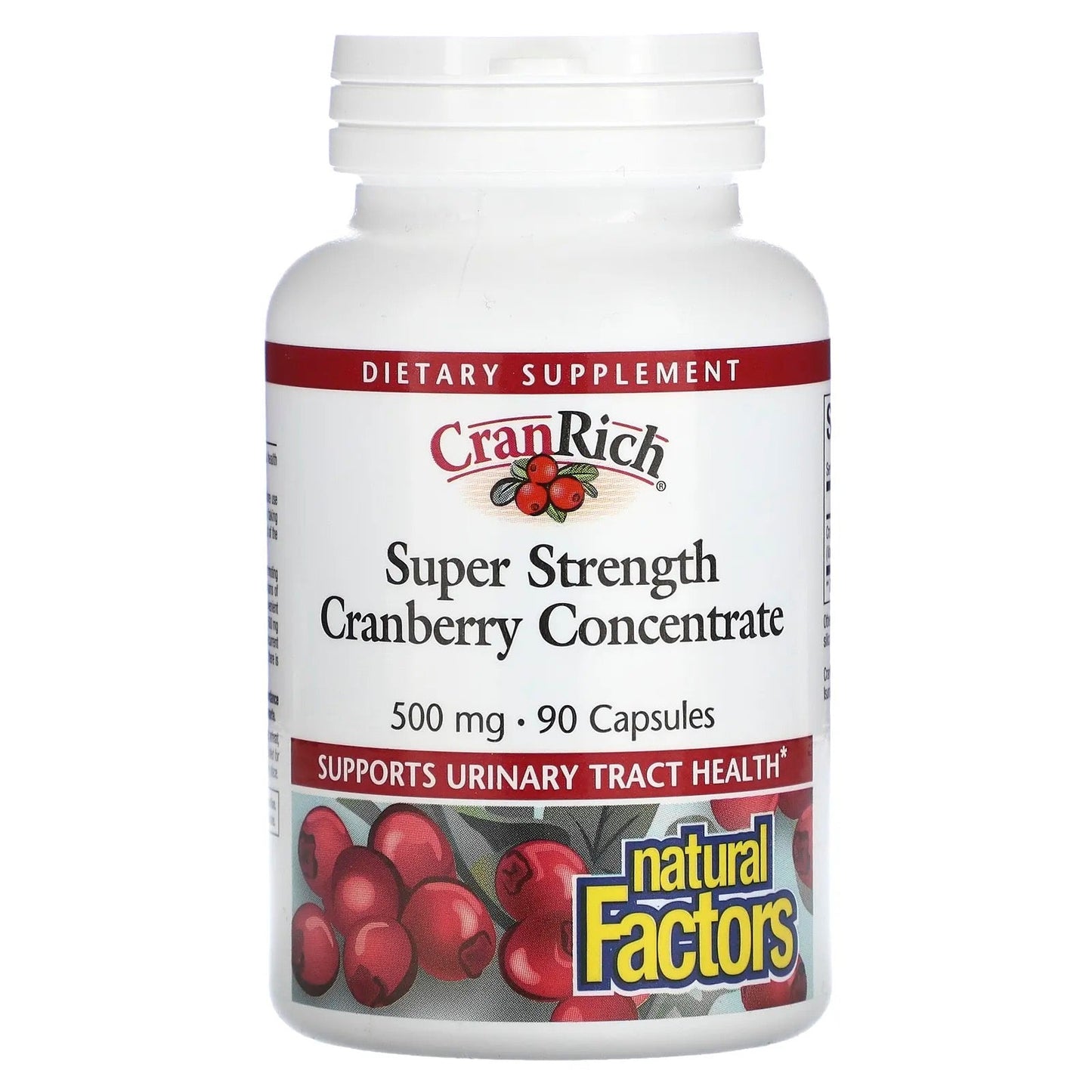 Natural Factors
CranRich, Super Strength, Cranberry Concentrate, 500 mg, 90 Capsules