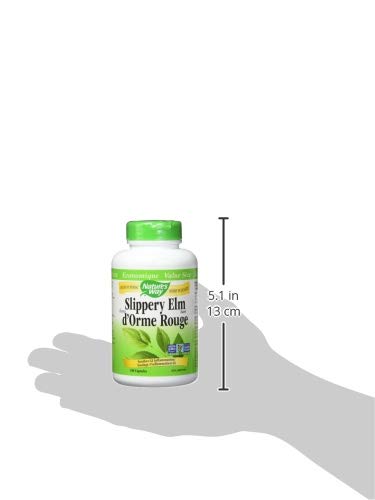 Nature's Way Slippery Elm Bark – Herbal Supplement to Soothe Inflammation of the Gastrointestinal (GI) Tract – Non-GMO, 180 Vegetarian Capsules, Value Size