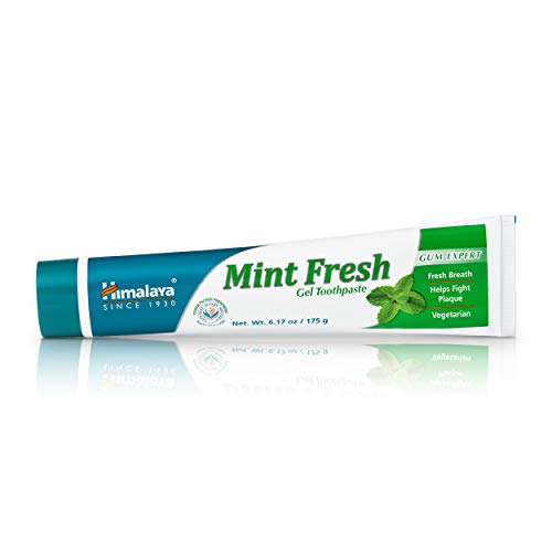 Himalaya Mint Fresh Gel Toothpaste, Fluoride Free to Reduce Plaque & Brighten Teeth, Vegetarian, 175 g (6.17 oz), 2 Pack