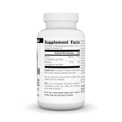 Pre-Order | Arrives in 5–10 Days – Source Naturals Magnesium Ascorbate Crystals - Non-Acidic Vitamin C - 8 Ounce Powder