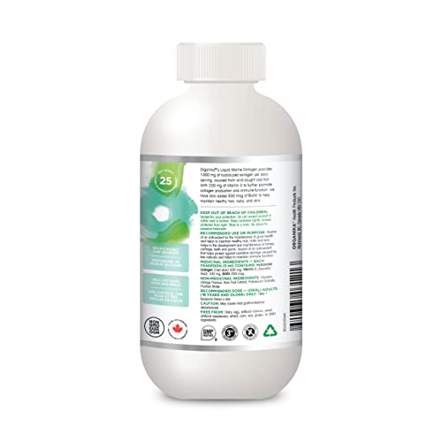 Organika Liquid Marine Collagen - with Added Vitamin C and Biotin - Orange Flavour- 250ml