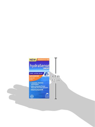 hydraSense Advanced Eye Drops, For Dry Eyes, Fast and Long Lasting Relief, Preservative Free, Naturally Sourced Lubricant, With Provitamin B5, 10 mL