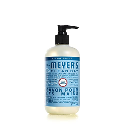 Mrs. Meyer's Clean Day Liquid Hand Soap, Cruelty Free and Biodegradable Hand Wash Made with Essential Oils, Rain Water Scent, 370 ml Soap Pump Bottle