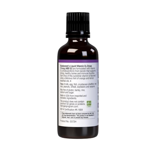 BlueBonnet Liquid Vitamin D3 Drops 400 IU, Citrus, 1 Fl Oz