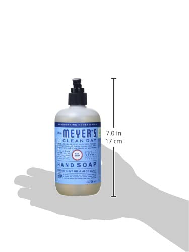 Mrs. Meyer's Clean Day Liquid Hand Soap, Cruelty Free and Biodegradable Hand Wash Made with Essential Oils, Rain Water Scent, 370 ml Soap Pump Bottle