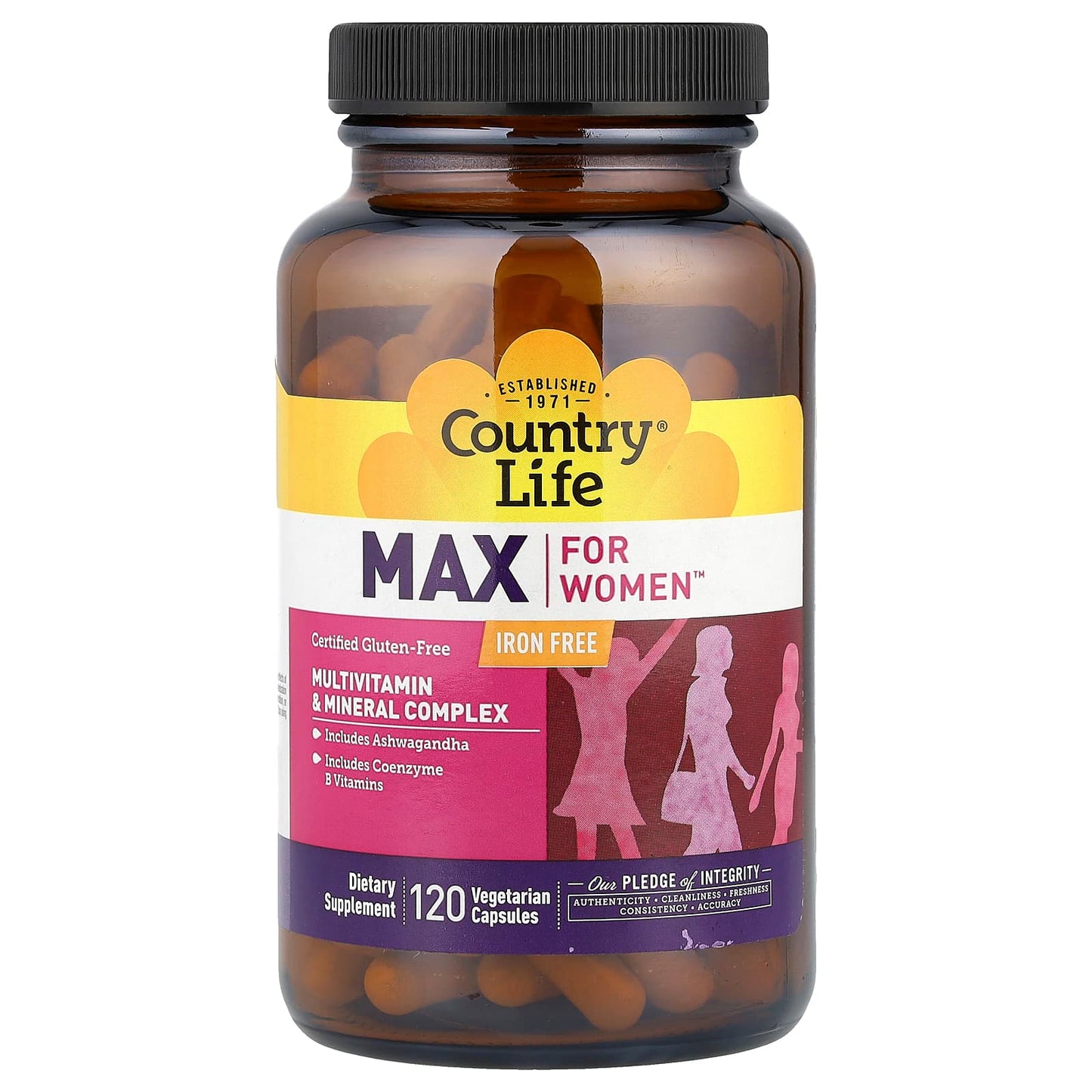 Pre-Order | Arrives in 5–10 Days – Country Life
Max for Women™, Multivitamin & Mineral Complex, Iron Free, 120 Vegetarian Capsules