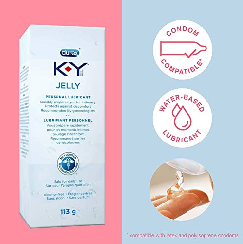 K-Y Jelly, Vaginal Lube Moisturizer and Personal Lubricant, Recommended by Gynecologists, 113 g (Packaging may vary)