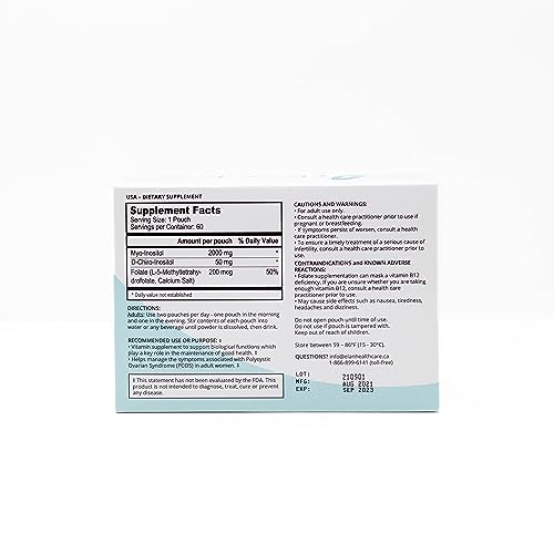 Ovofolic PCOS Supplement for Women - Boost Fertility, Hormonal Balance, and PCOS Support - Myo-Inositol, D-Chiro Inositol, Active Folate - High Potency PCOS Supplements (60 Servings, Sachets)