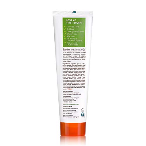 Himalaya Whitening Antiplaque Toothpaste with Bamboo + Sea, Fluoride Free Salt for Gentle Whitening, 4 oz
