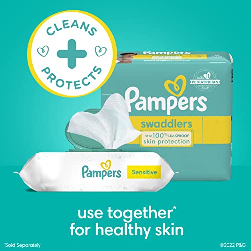 Pampers Baby Wipes Sensitive Perfume Free 4X Pop-Top Packs 336 Count