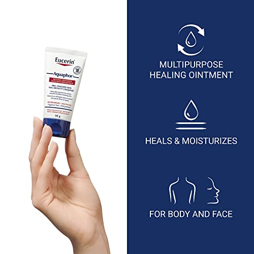 EUCERIN AQUAPHOR Healing Ointment for Dry Skin and Cracked Skin, 50g | Multi-purpose | Semi-Occlusive Formula | Non-Comedogenic Healing Ointment | Fragrance-free Healing Ointment | Non-Greasy Healing Ointment | Recommended by Dermatologists