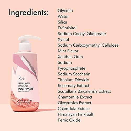 Rael Himalayan Pink Salt Toothpaste - Vegan, Paraben-Free, Fresh Breath, Oral Care (1 Pack, Pump)