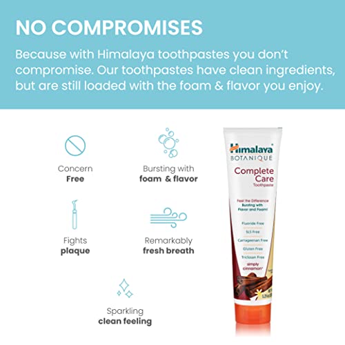 Himalaya Complete Care Toothpaste - Simply Cinnamon 5.29 oz/150 gm (1 Pack) Natural, Fluoride-Free & SLS Free