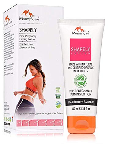 Mommy Care Shapely Post Pregnancy Firming Lotion 100 ml / 3.38 fl oz Postpartum Belly Firming Cream Tummy Tightening for After Pregnancy Certified Organic All Natural Stretch Mark Remover for Mom