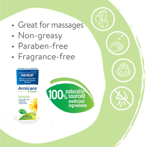 Pre-Order | Arrives in 5–10 Days – Boiron Arnicare Cream for Pain Relief, Muscle Pain and Joint Pain Relief, Swelling from injuries, Bruise & Bruising, from Natural Sourced Plants Including Arnica Montana, 70g