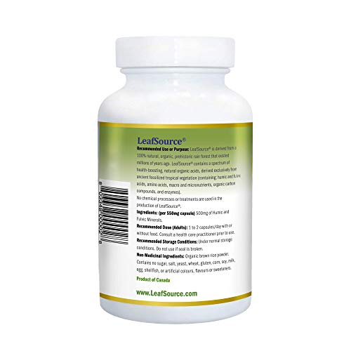 Humic and Fulvic Acid Supplement 60 vcap Leafsource | Trace Minerals Organically Bounded | Perfect Humic to Fulvic Ratio | Supports Energy, Gut Health, Joint Health, Immune | Cold Water Extracted North American Harvested