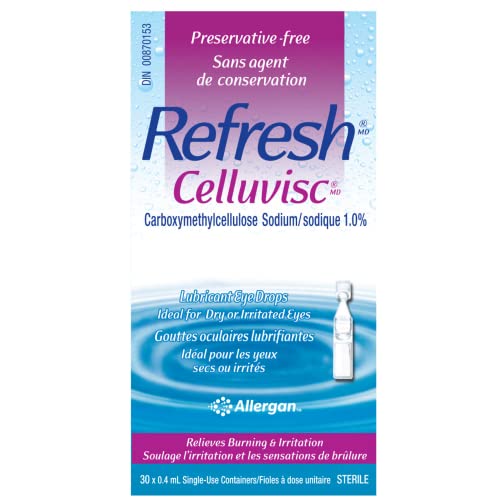REFRESH CELLUVISC Ophthalmic Solution, Preservative-Free Gel-Like Formula, Dry Eye Relief Drops, 30 Single Use Container x 0.4 mL