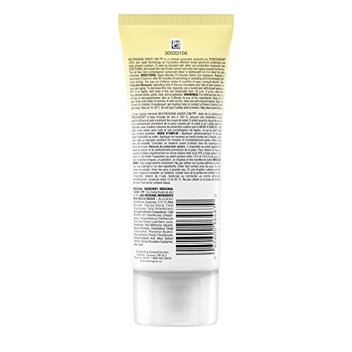 Neutrogena Sheer Zinc Mineral Sunscreen Lotion, Non-comedogenic, SPF 50, 88 mL Travel Size (Packaging may vary)
