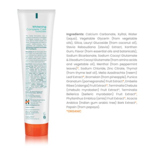 Himalaya Botanique Whitening Toothpaste, Simply Mint, Natural, Fluoride Free, SLS Free, Carrageenan Free & Gluten Free, Vegan, 150 g (5.29 oz)