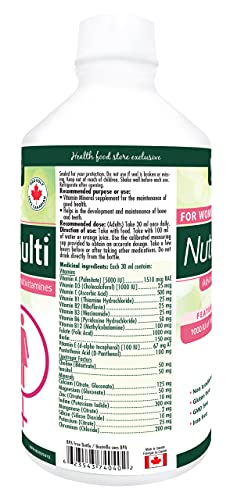 Naka Nutri Multi for Women, Featuring 1000 IU of Vitamin D, Made in Canada (900ml)