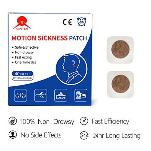 MT Healthy 40ct Motion Sickness Patches, Seasick Patches for Cruise, Dizziness Vertigo Relief, Anti Vomiting for Adults & Kids