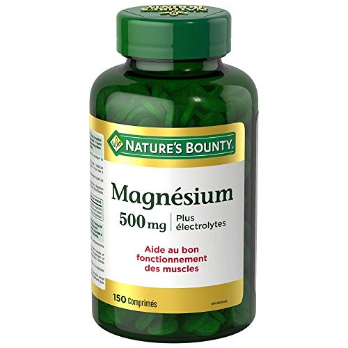Nature's Bounty Magnesium 500 mg Plus Electrolytes, 150 Tablets (Package May Vary)
