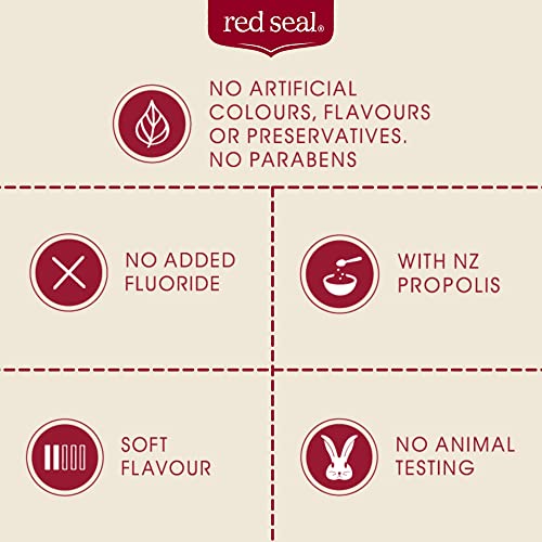 Red Seal Propolis Toothpaste – Toothpaste Made with 100% New Zealand Bee Propolis Extract, Anise, Peppermint, Eucalyptus Essential Oils - No Fluoride, No Preservatives, No Artificial Flavors or Colors