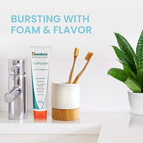 Himalaya Herbal Healthcare Neem and Pomegranate Fluoride-Free Natural Toothpaste, SLS-Free, 5.29 Oz/150 gm (4 PACK)
