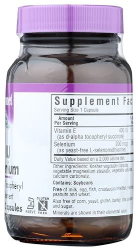BlueBonnet Dry E-400 IU Plus Selenium Vegetarian Capsules, 60 Count