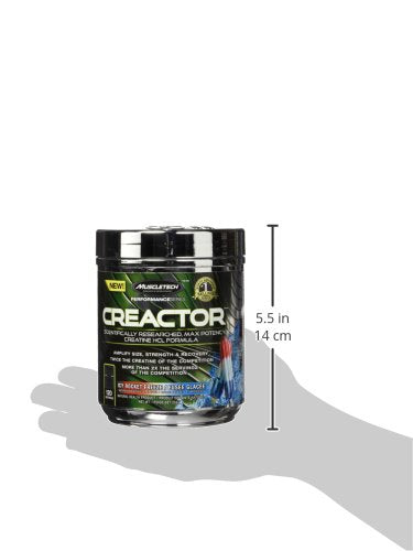 Muscletech Creatine Powder, Cell-Tech Creactor Creatine HCl, Post Workout Muscle Builder for Men and Women, Creatine HCl plus Free-Acid Creatine, Creatine Supplements, Icy Rocket Freeze (120 Servings), 256 g (Pack of 1)