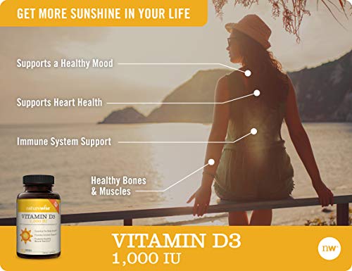 NatureWise Vitamin D3 1000iu (25 mcg) Healthy Muscle Function, and Immune Support, Non-GMO, Gluten Free in Cold-Pressed Olive Oil, Packaging Vary ( Mini Softgel), 360 Count