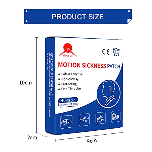 MT Healthy 40ct Motion Sickness Patches, Seasick Patches for Cruise, Dizziness Vertigo Relief, Anti Vomiting for Adults & Kids
