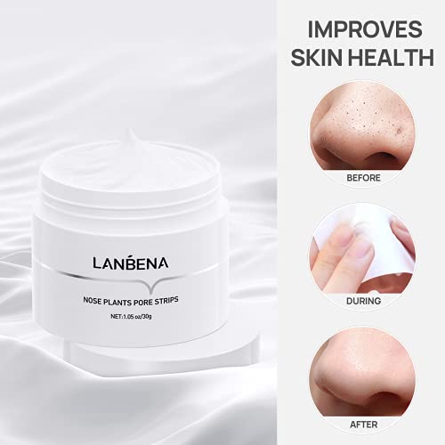 LANBENA Blackhead Mask, Nose Plants Pore Strips Blackhead Remover Mask Peel off Mask Facial Pore Cleanser Purifying Face Mask Nose strips(30g)