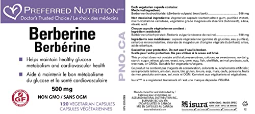 Preferred Nutrition - Berberine 500 mg - 120 Vcaps | Support Glucose Metabolism