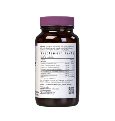Pre-Order | Arrives in 5–10 Days – Bluebonnet Nutrition Glucosamine Chondroitin & MSM, Glucosamine, Bone & Joint Health*, Non-GMO, Gluten-Free, Soy-Free, Dairy-Free, 120 Vegetable Capsules, 40 Servings