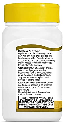21st Century B 12 5000 Mcg Sublingual Tablets, 2 Count