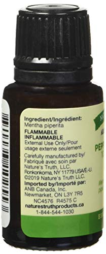 Nature's Truth Essential Oil - 100% Pure Peppermint Oil | Pure & Plant-Based | Massage Oil, Aromatherapy or For Bath/Shower |15 ml