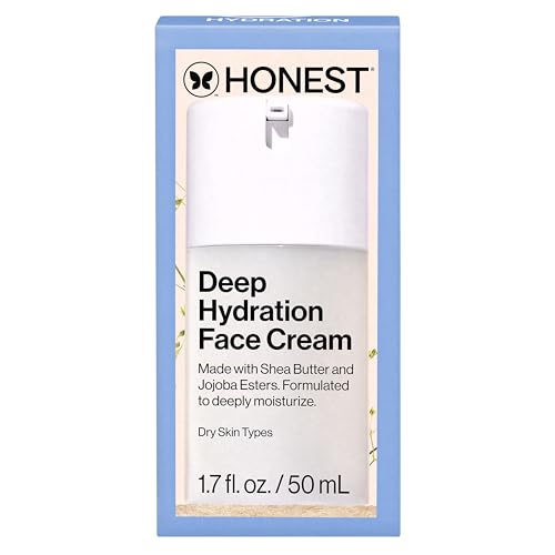 Honest Beauty Deep Hydration Face Cream for Dry Skin | Hydrates + Supports Natural Moisture Barrier | Hypoallergenic + Gentle for Sensitive Skin | 1.7 fl oz