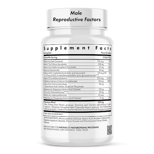 MICHAEL'S Health Naturopathic Programs Male & Female Reproductive Factors Couples' Pack - 60 Vegetarian Tablets Per Bottle - Nutrients for Conception Support - 20 Servings Per Bottle