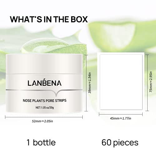 LANBENA Blackhead Mask, Nose Plants Pore Strips Blackhead Remover Mask Peel off Mask Facial Pore Cleanser Purifying Face Mask Nose strips(30g)