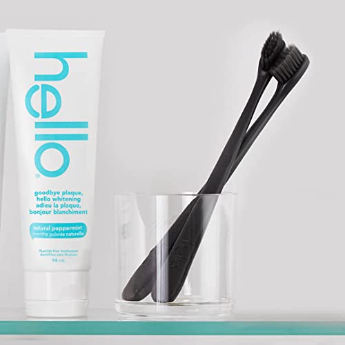 Hello Goodbye Plaque Hello Whitening Fluoride Free Toothpaste, Natural Peppermint with Tea Tree and Coconut Oil, Vegan, SLS Free, Gluten Free and Peroxide Free, 98 mL