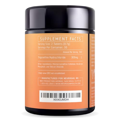Neurogan Trigonelline Hydrochloride Tablets (300mg per Serving, 60 Count) - Promotes Metabolic Wellness & Cellular Energy, Supports Heart & Cognitive Health