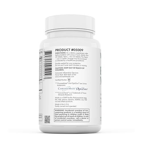 MICHAEL'S Health Naturopathic Programs Essential Minerals - 120 Vegetarian Tablets - Supports Nerve Communication & Proper Functioning of Muscles - Kosher - 30 Servings