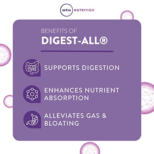 MRM Nutrition Digest-All ® | Digestive Enzymes | Improved Digestion and Absorption | Lactase + Amylase + Lipase| May Help with Bloating and Gas| 100% Vegetarian | Gluten-Free | 50 Servings