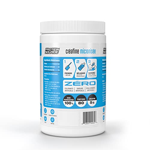 Protein Source Creatine Monohydrate Powder | Micronized 400G - Increase Strength - Reduce Fatigue - Lean Muscle Building - 100% Pure Creatine - Better Absorption - Supports Muscle Growth - Unflavored - 80 Servings