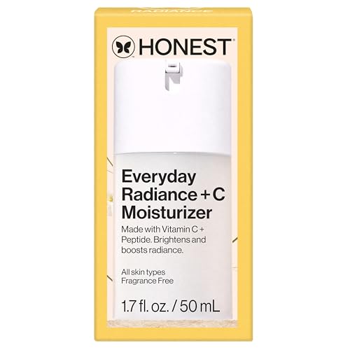 Honest Beauty Everyday Radiance Vitamin C Lightweight Moisturizer | Brightens + Improves Skin Tone | Gentle for Sensitive Skin, Fragrance Free, Vegan | 1.7 fl oz