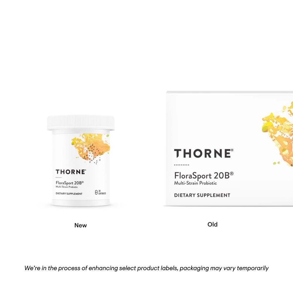 THORNE FloraSport 20B - Probiotic Supplement - Promotes Digestive Support, Gut Health, Immune Function and Occasional Diarrhea or Constipation* - NSF Certified for Sport - 30 Capsules - 30 Servings